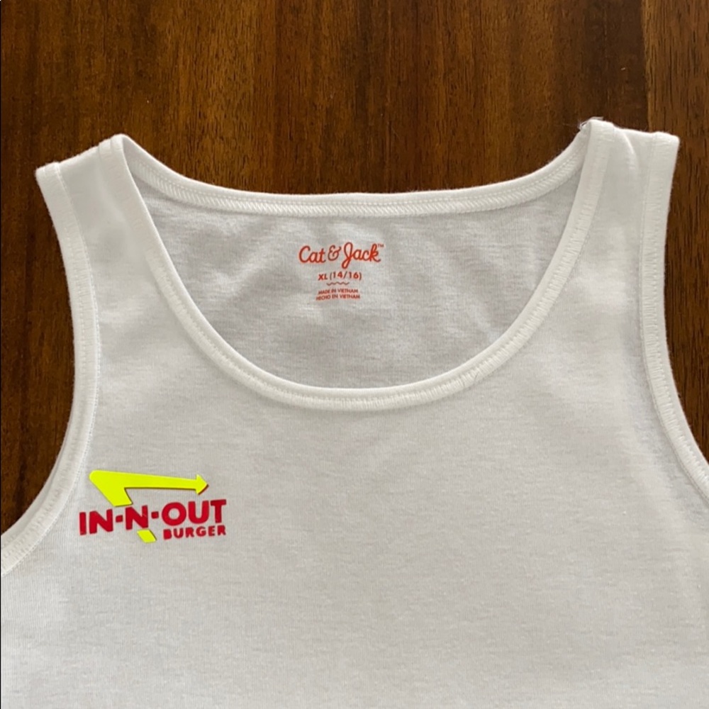 Cat & Jack white tank top In & Out Cricut